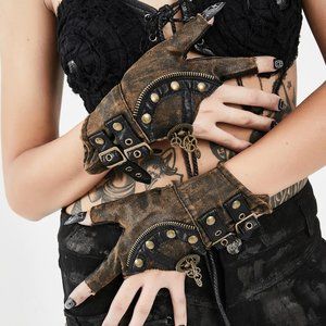 New Devil Fashion Steampunk Fingerless Gloves Sm